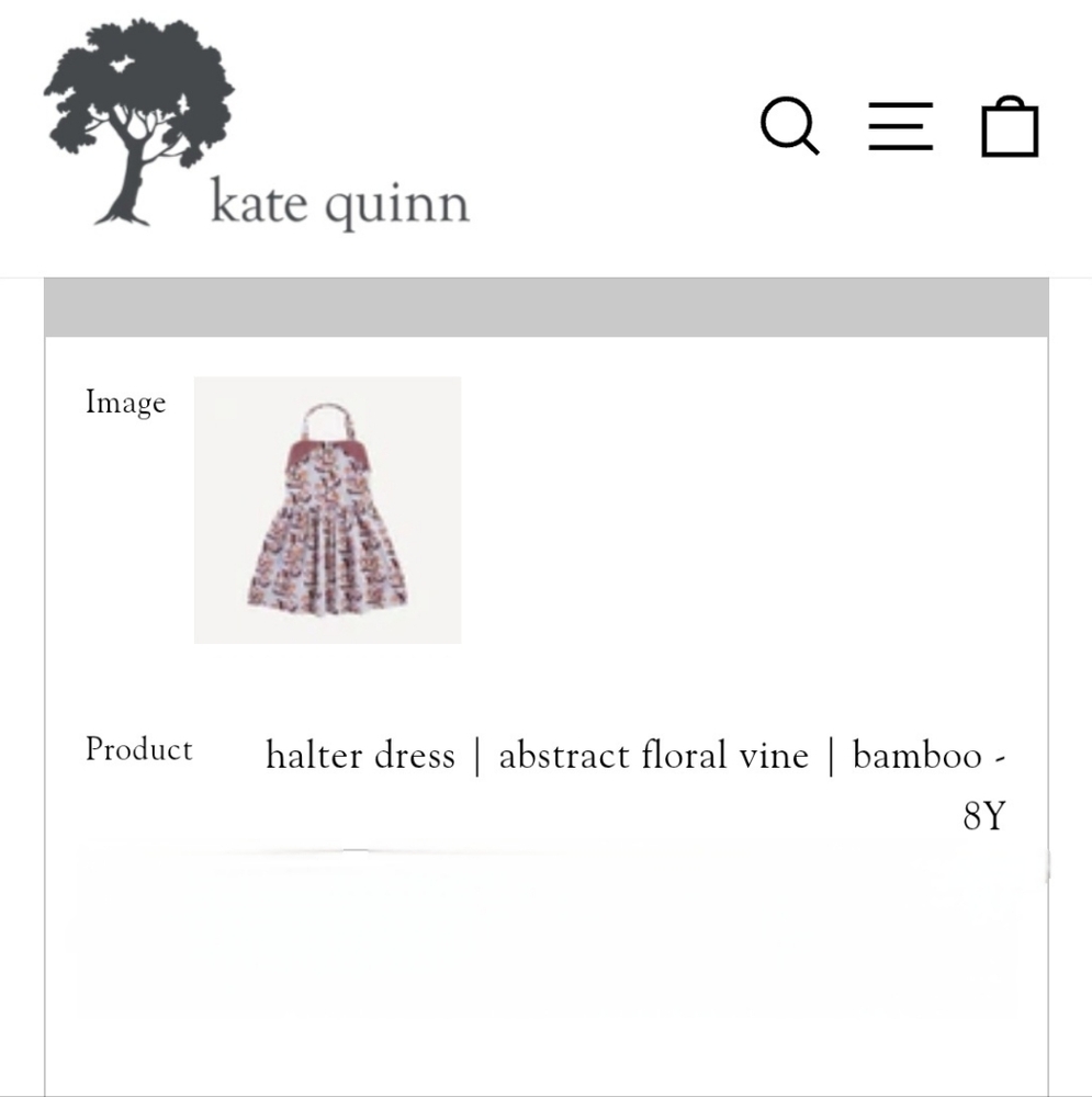 Kate Quinn Organics Halter Dress 8y NEW Floral Vine - Picture 9 of 9
